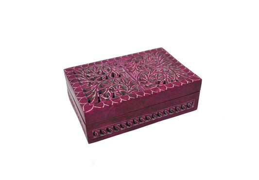 BOITE SCULPTÉE 4 X 6" PIERRE A SAVON ROSE