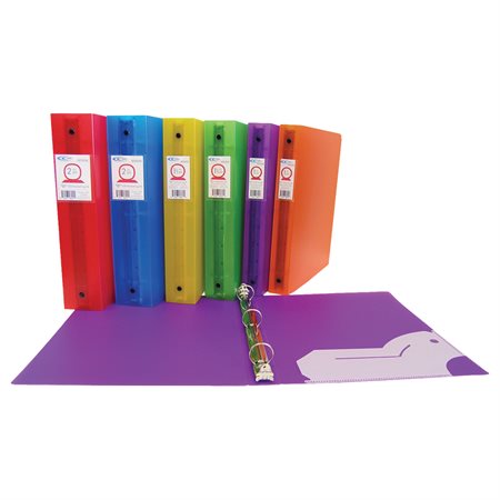RELIURE À ANNEAUX  GIVRÉE TRANSLUCIDE 1" COULEURS ASST