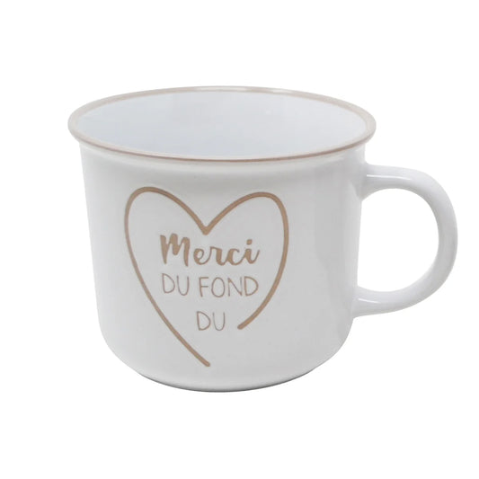TASSE "MERCI DU FOND DU COEUR" 14oz  BLANC