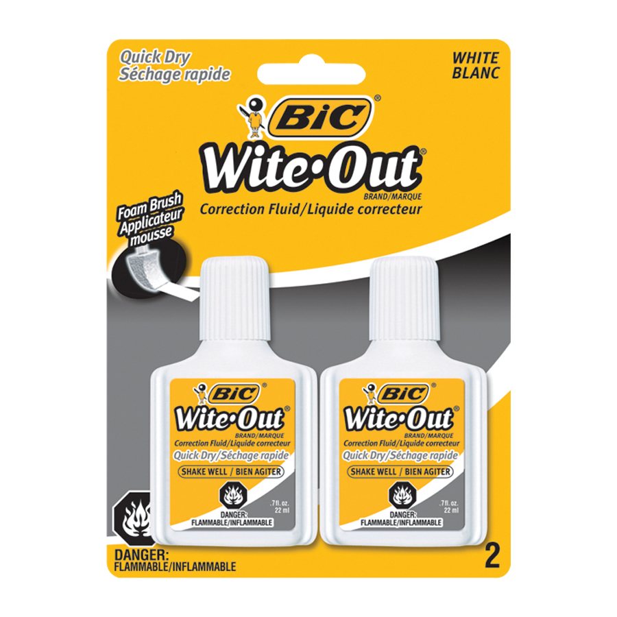 SCOLAIRE PAPETERIE - Liquide correcteur Wite-Out® Séchage Rapide  Paquet de 2