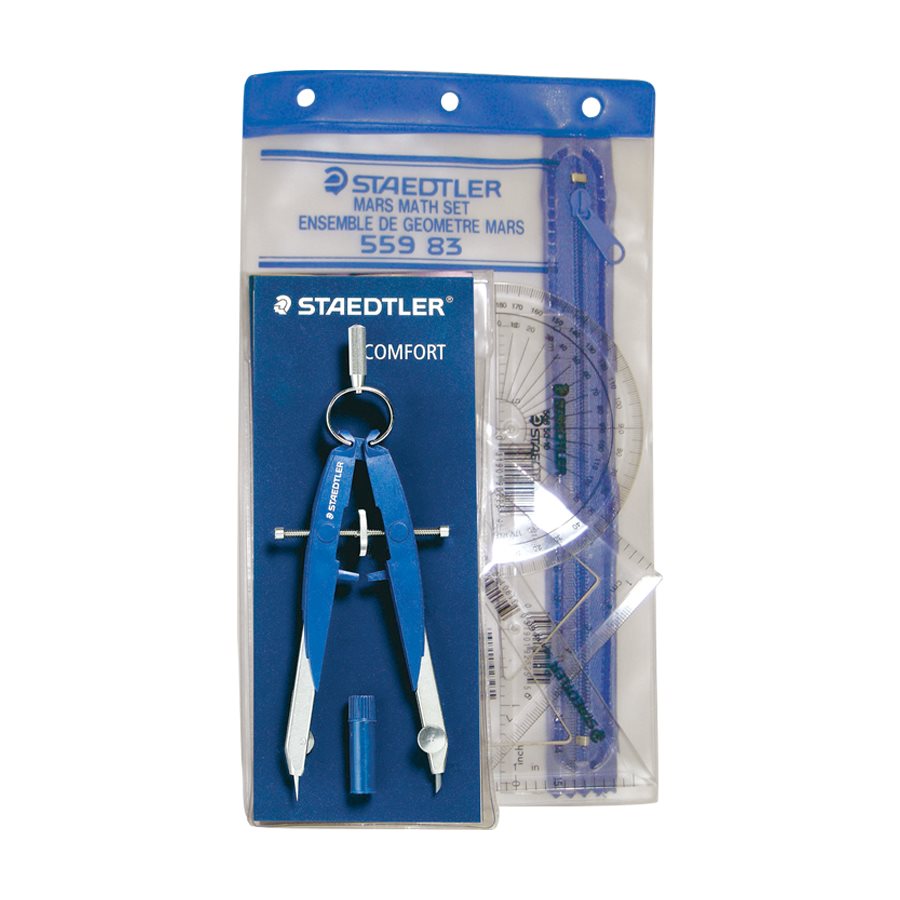 SCOLAIRE PAPETERIE - Ensemble de géométrie 5 pièces