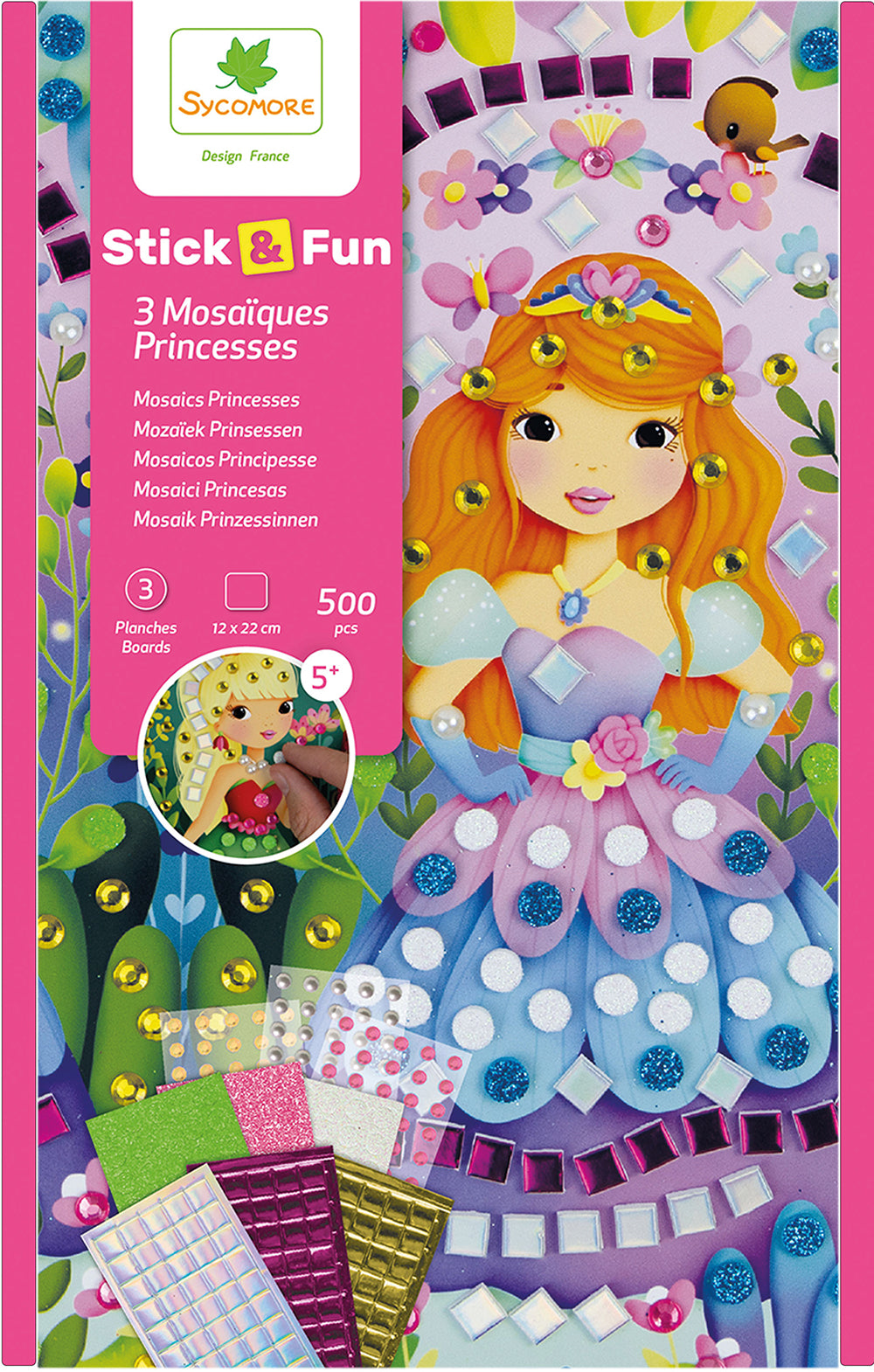 STICK'N FUN - 3 MINI MOSAIQUES - PRINCESSES