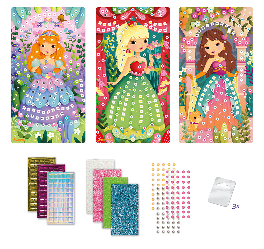 STICK'N FUN - 3 MINI MOSAIQUES - PRINCESSES
