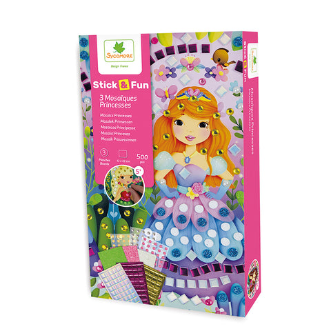 STICK'N FUN - 3 MINI MOSAIQUES - PRINCESSES
