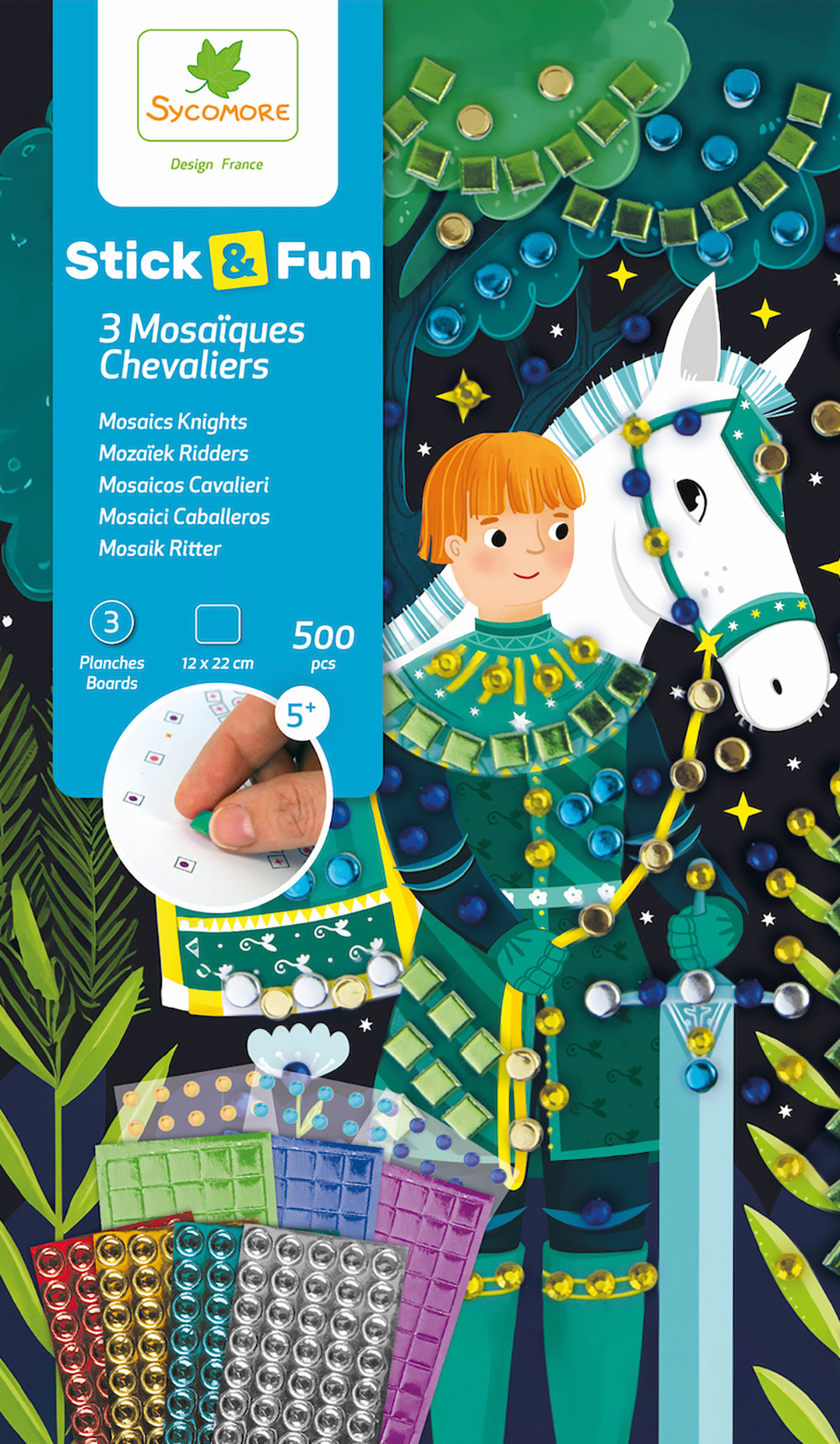 STICK'N FUN - 3 MINI MOSAIQUES - CHEVALIERS