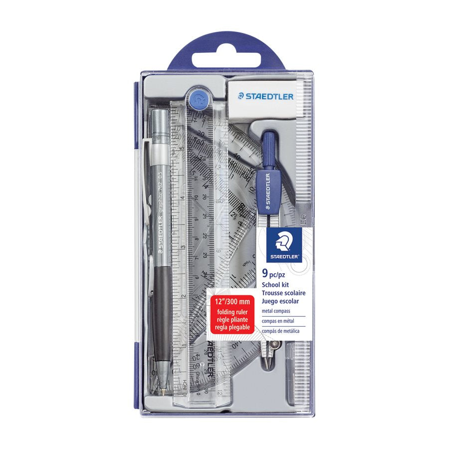 SCOLAIRE PAPETERIE - Ensemble de géométrie 9 pièces