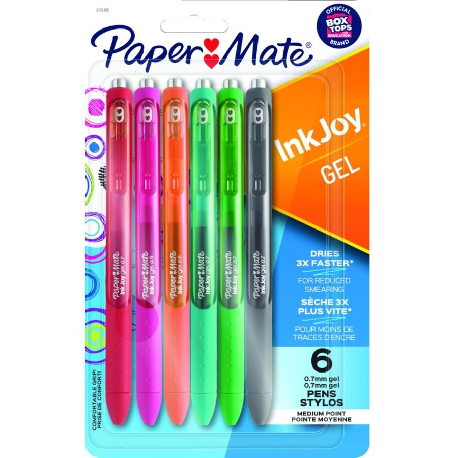 STYLOS GEL PAPERMATE "INKJOY"  0.7MM @6  - PUISSANTS