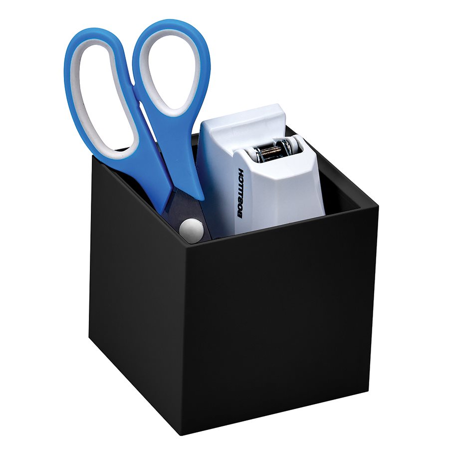 Pot à crayons carré empilable Konnect noir