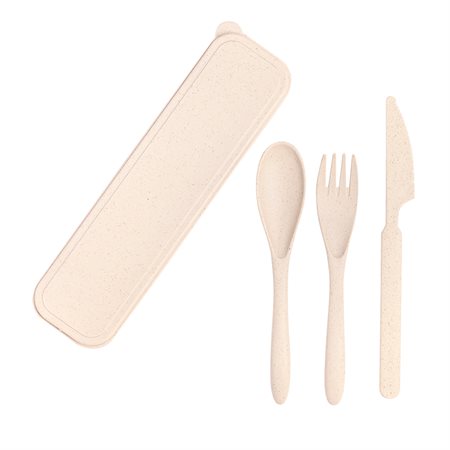 ENSEMBLES DE 3 USTENSILES BIODEGRADABLE - BEIGE