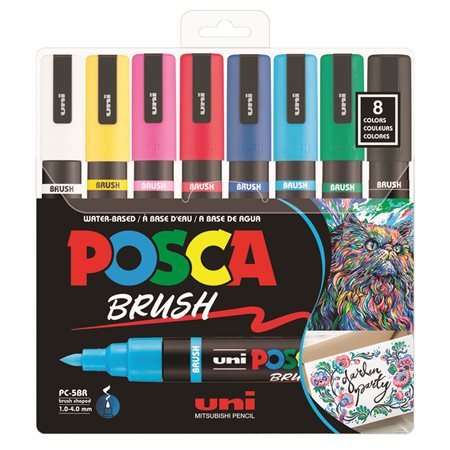 MARQUEUR "POSCA BRUSH "  POINTE SOUPLE - @8