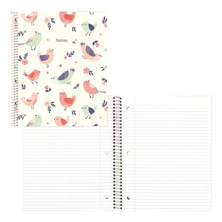 CAHIER SPIRALE LIGNER - MOTIF D'OISEAUX