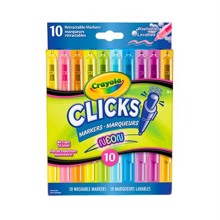 MARQUEUR LAVABLE "CLICK NEON" RETRACTABLE @10