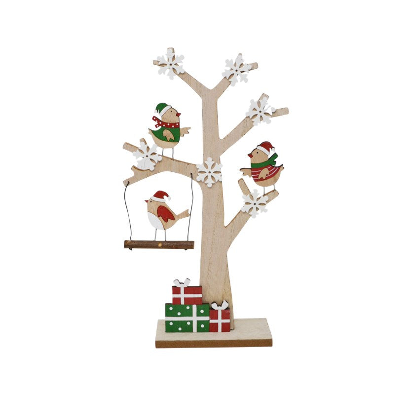 ARBRE OISEAU & FLOCON CADEAUX 12"