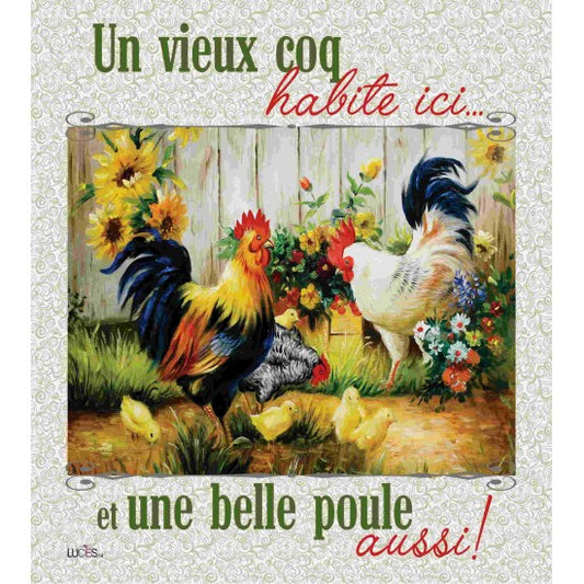 LAVETTE SUEDOISE 7½X6¾" - VIEUX COQ BELLE POULE