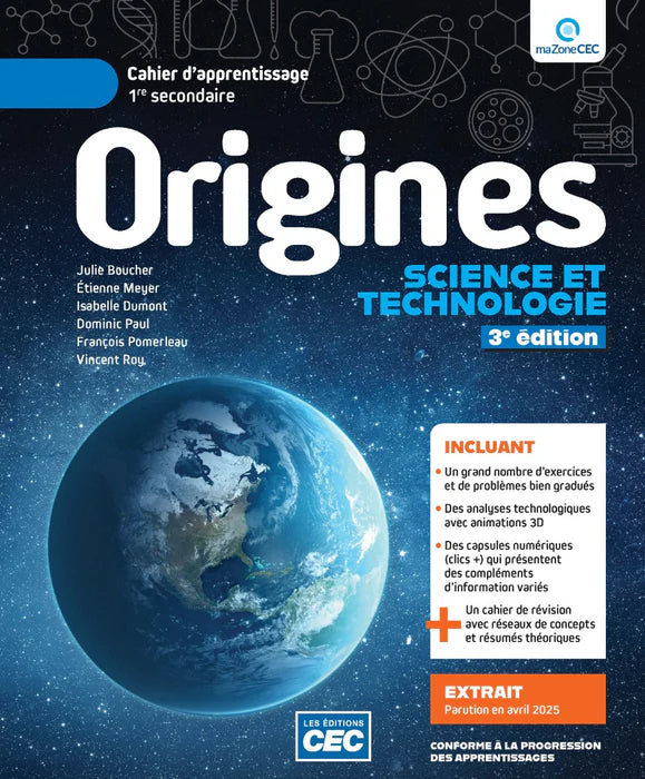 ORIGINES - SCIENCES - SECONDAIRE 1