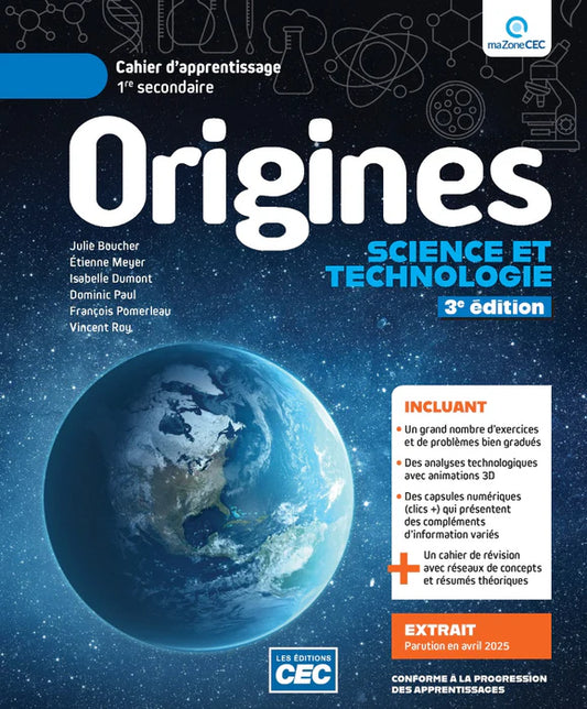 ORIGINES - SCIENCES - SECONDAIRE 1