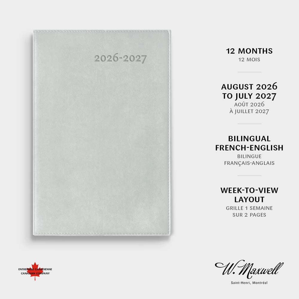 W.MAXWELL - AGENDA HEBDOMADAIRE 2026-27 "GAMA-E" - GRIS