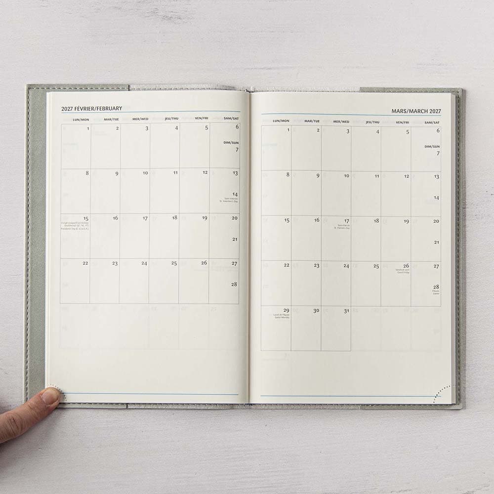 W.MAXWELL - AGENDA HEBDOMADAIRE 2026-27 "GAMA-E" - GRIS