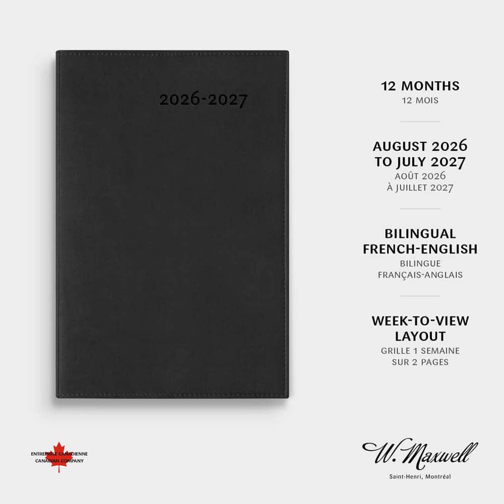 W.MAXWELL - AGENDA HEBDOMADAIRE 2026-27 "GAMA-E" - NOIR