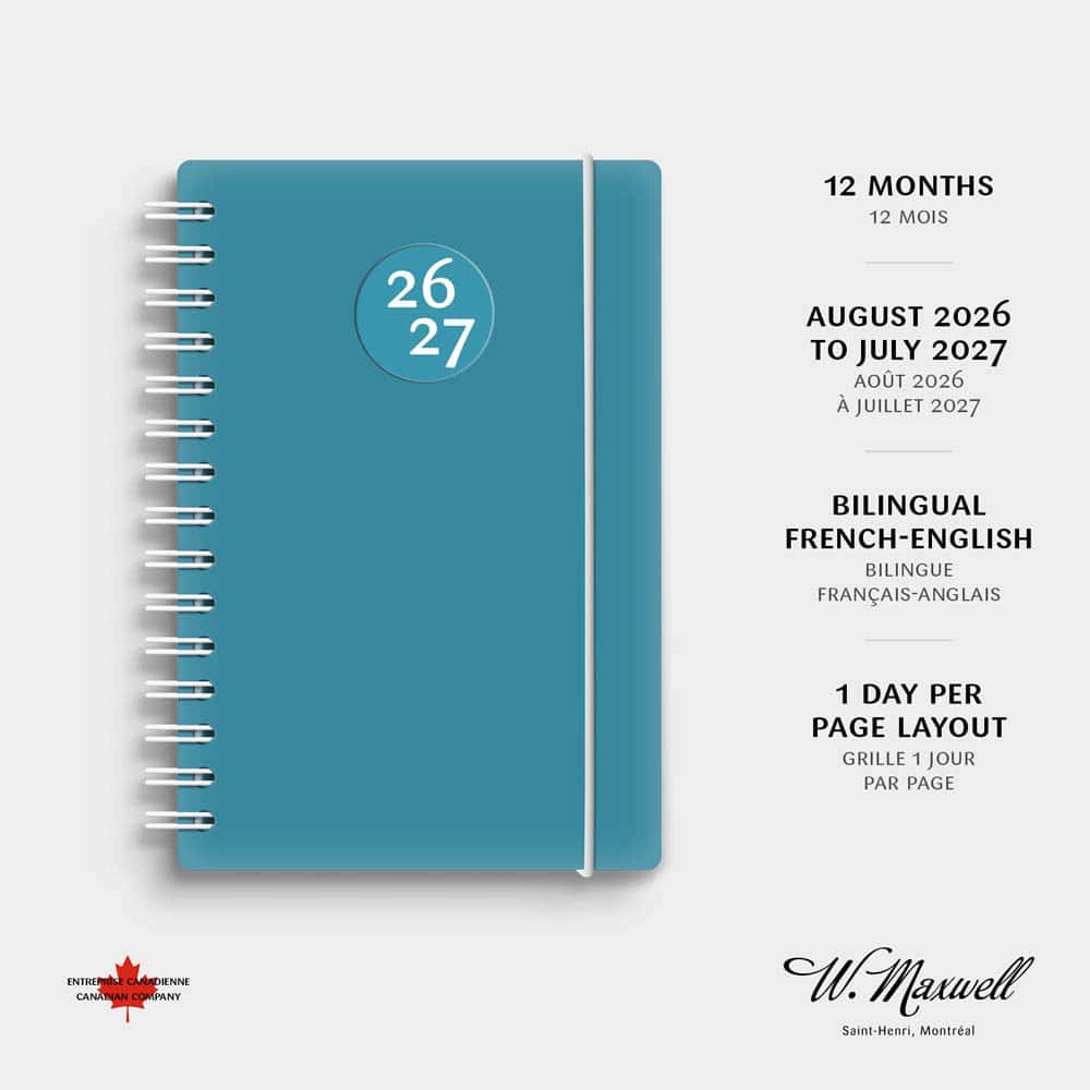 W.MAXWELL - AGENDA JOURNALIER 2026-27 "EURO-E" - BLEU