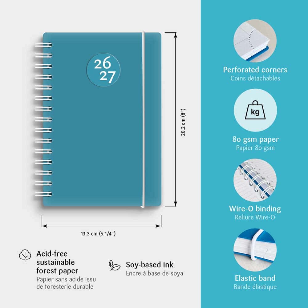 W.MAXWELL - AGENDA JOURNALIER 2026-27 "EURO-E" - BLEU
