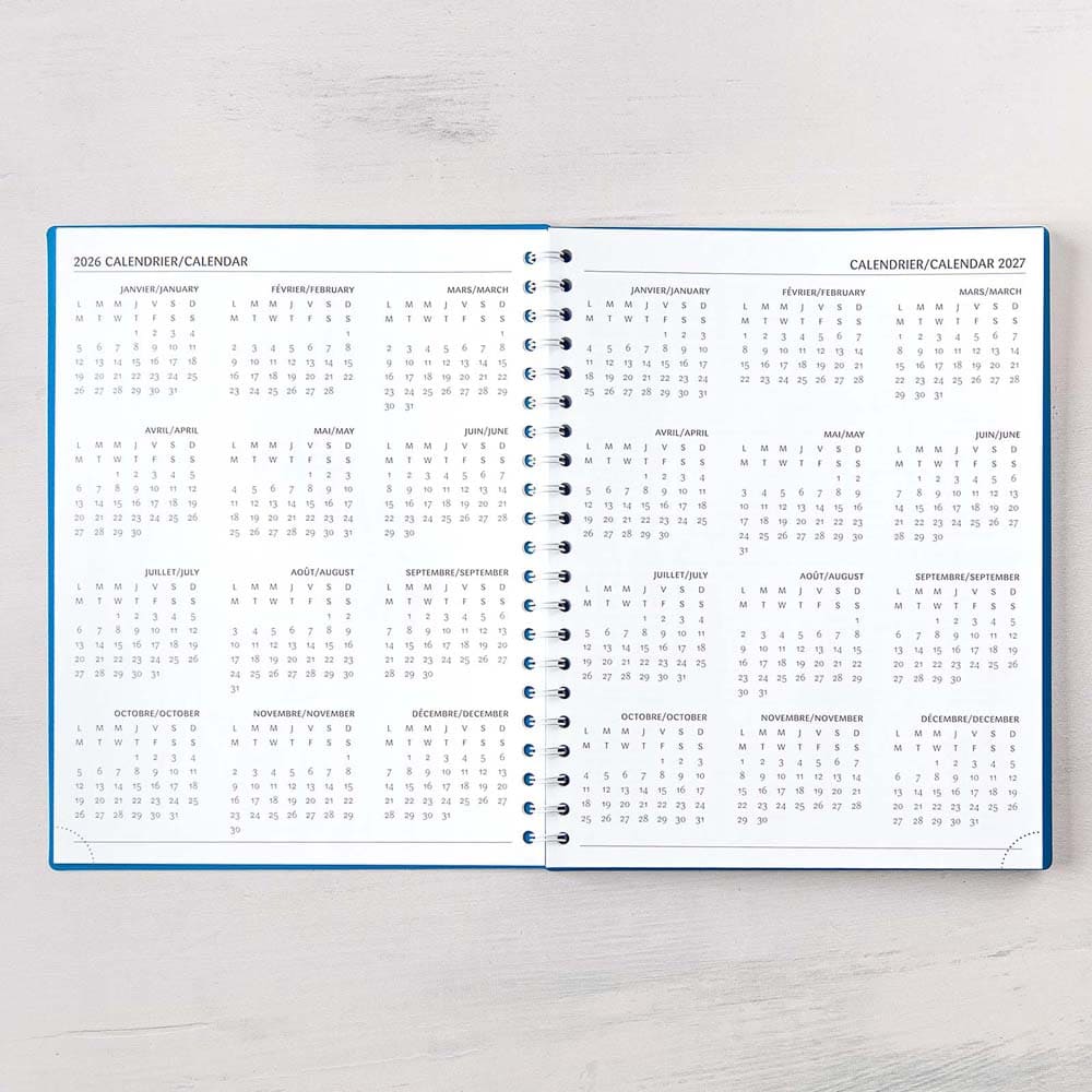 W.MAXWELL - AGENDA HEBDOMADAIRE 2026-27 "KIBO-E" - BLEU