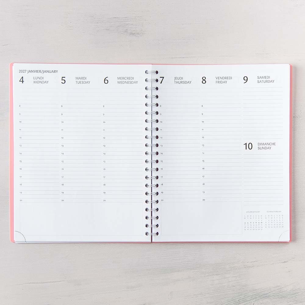 W.MAXWELL - AGENDA HEBDOMADAIRE 2026-27 "KIBO-E" - ROSE