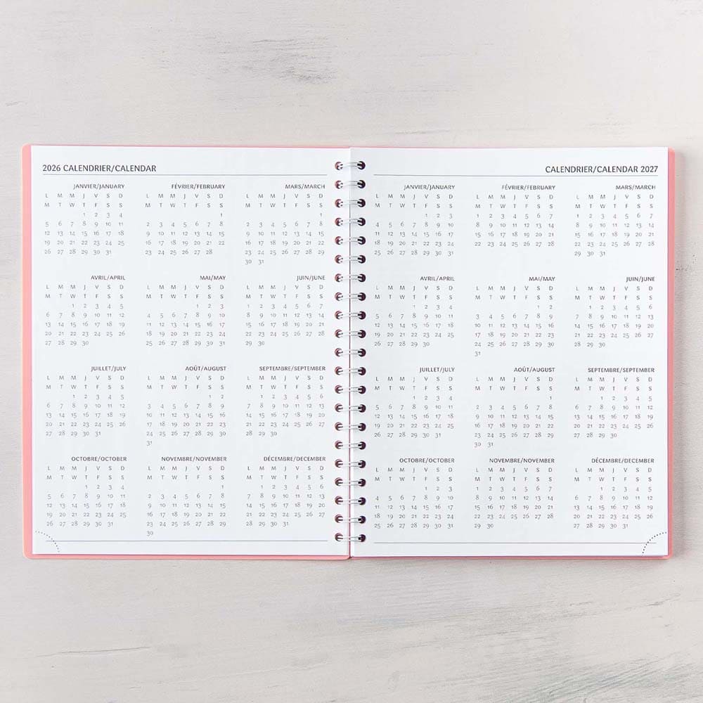W.MAXWELL - AGENDA HEBDOMADAIRE 2026-27 "KIBO-E" - ROSE