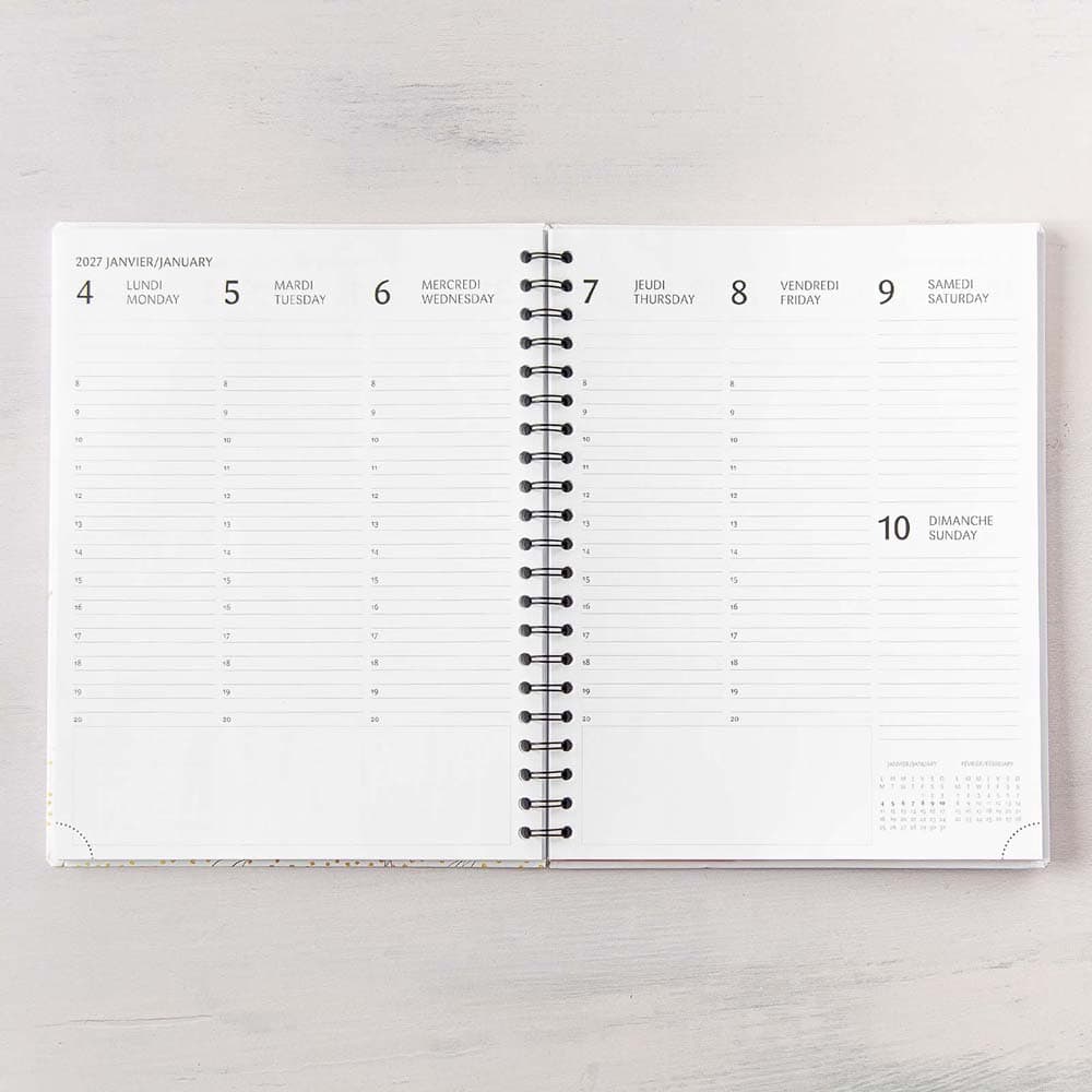 W.MAXWELL - AGENDA HEBDOMADAIRE 2026-27 "GARBO-E" - FLORAL