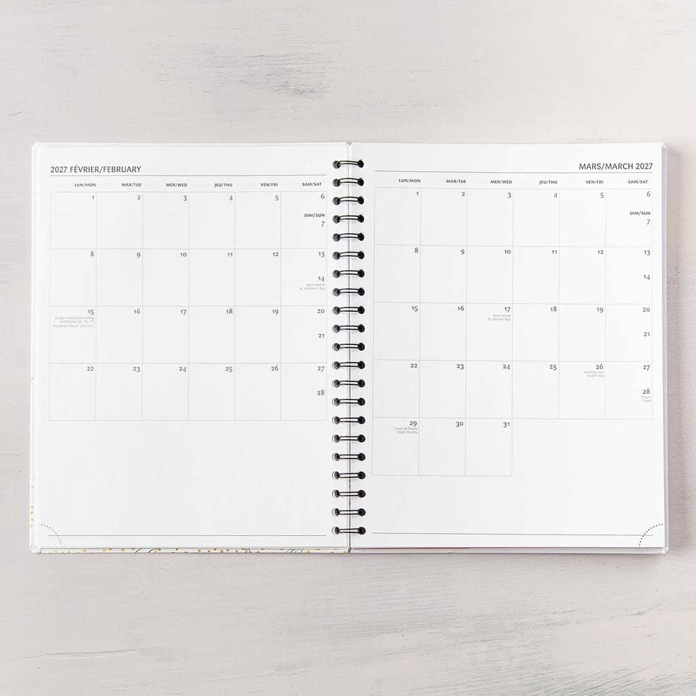 W.MAXWELL - AGENDA HEBDOMADAIRE 2026-27 "GARBO-E" - FLORAL