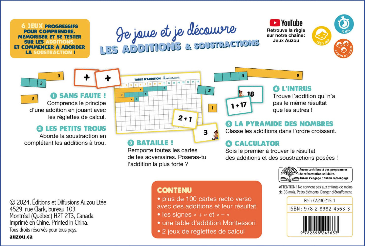 AUZOU -Joue et découvre  les additions & soustractions