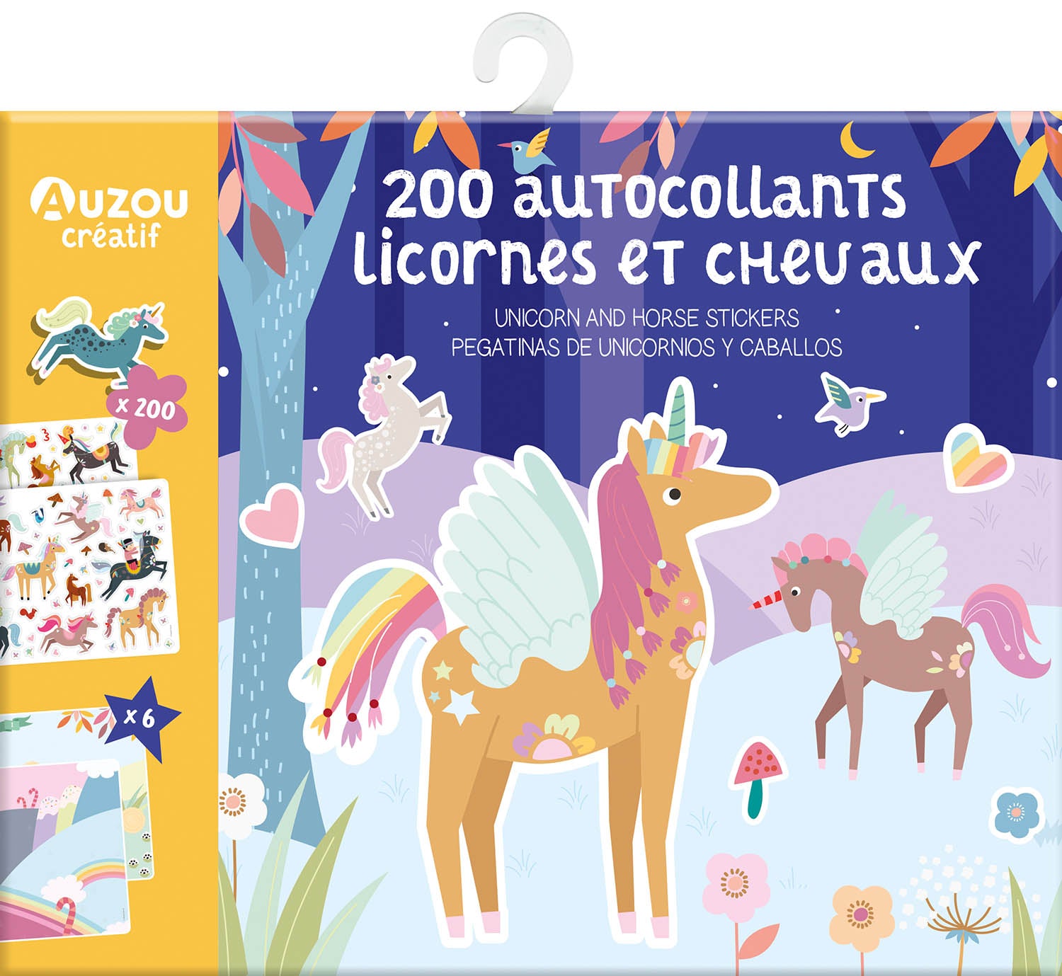 AUZOU- 200 autocollants licornes et chevaux