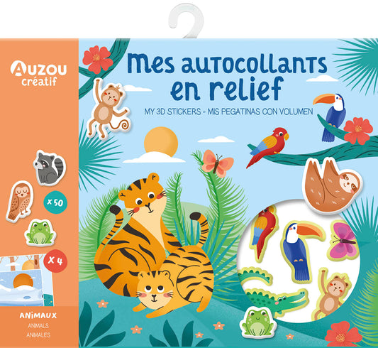 AUZOU - Mes autocollants en relief : animaux