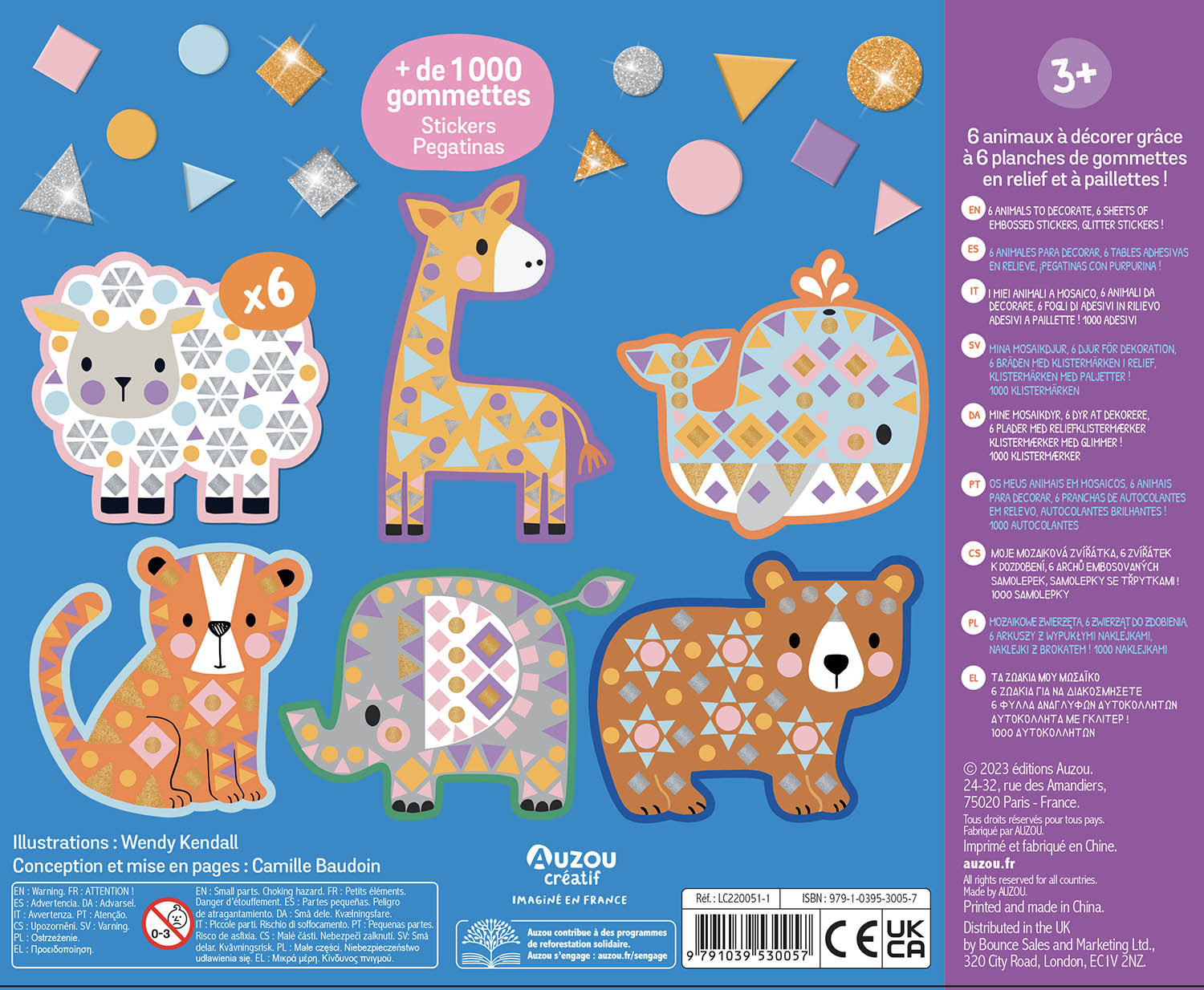 AUZOU - Coffret d'artiste Mes gros animaux en mosaïque