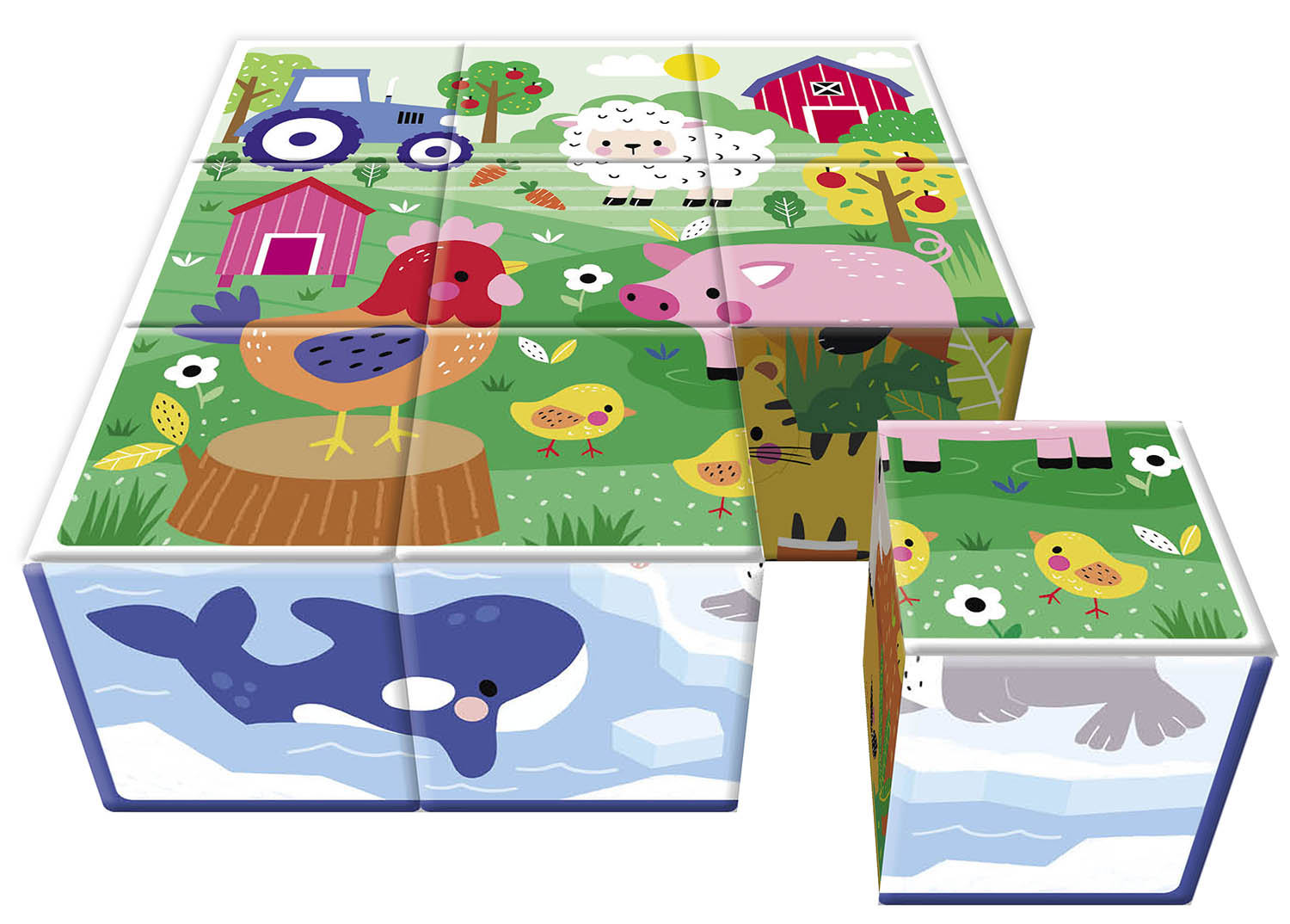 AUZOU - Mes cubes puzzle - Animaux mignons 9mcx