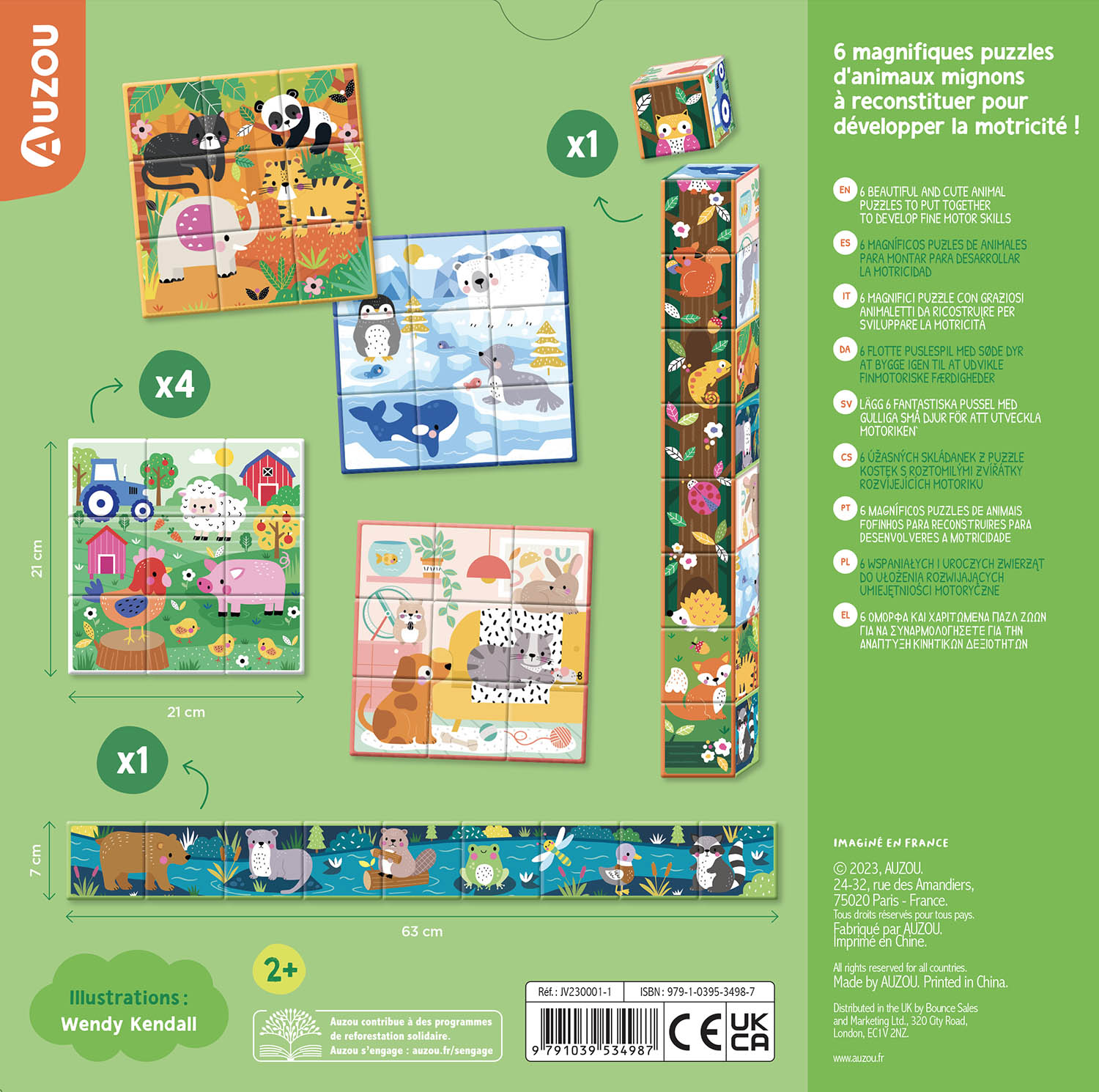 AUZOU - Mes cubes puzzle - Animaux mignons 9mcx