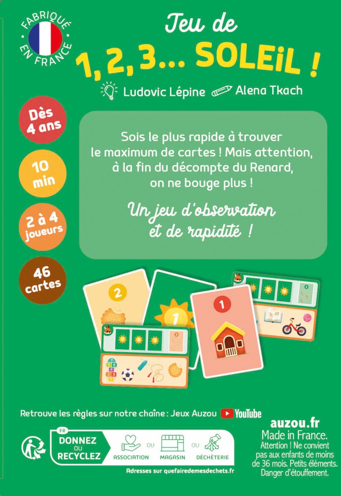 AUZOU - 1, 2, 3. soleil ! Attention ! On ne bouge plus