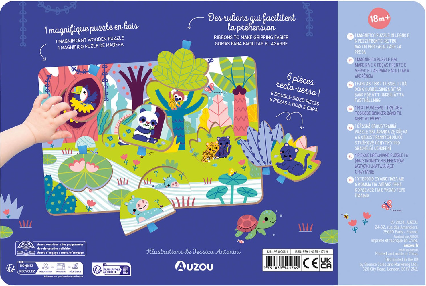 AUZOU- Premier puzzle d'encastrement  coucou caché 6mcx