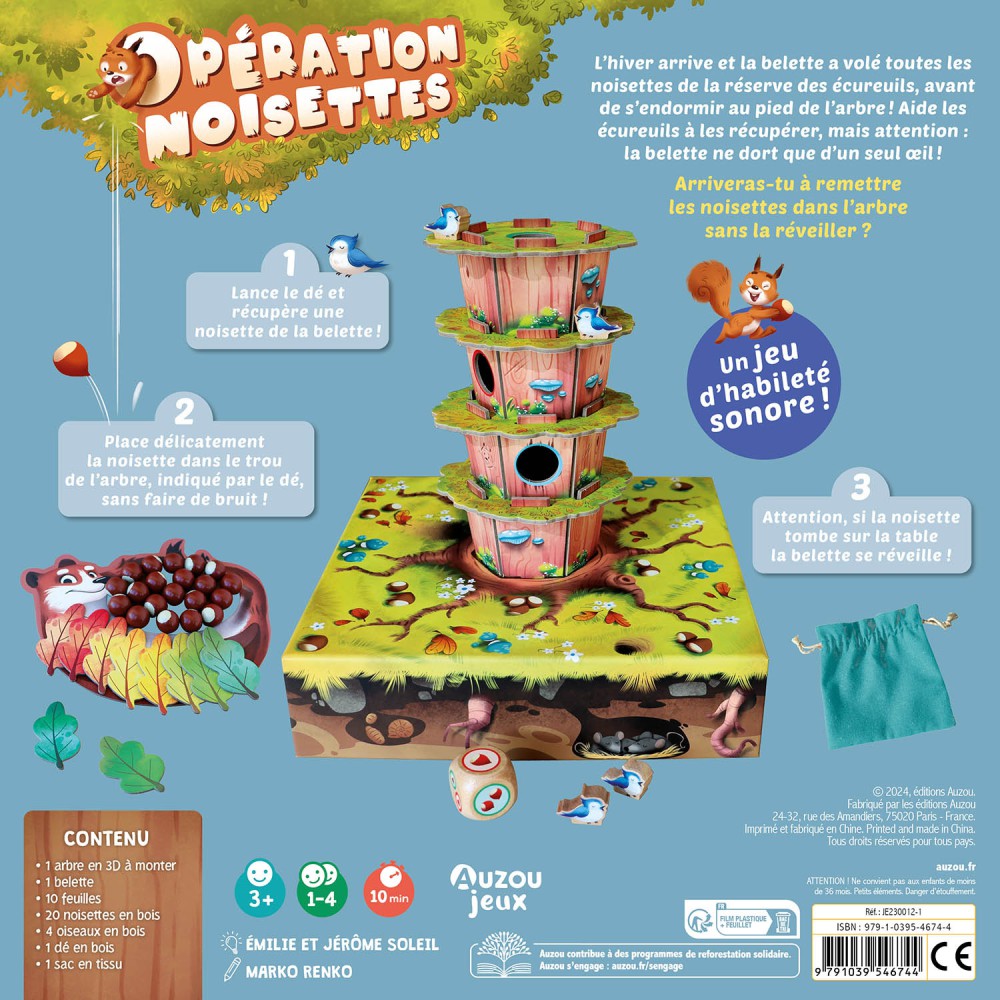 AUZOU - Jeu Opération noisettes