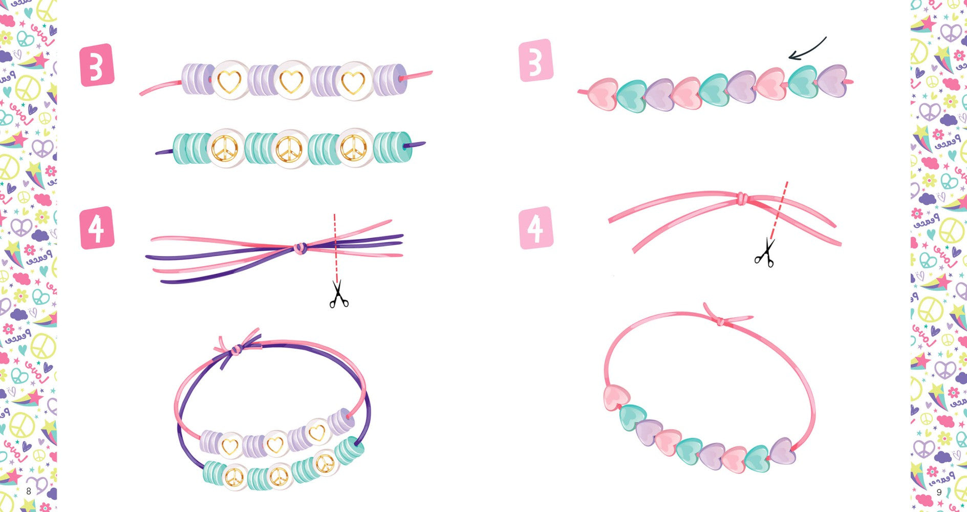 AUZOU - Mes bracelets peace & love