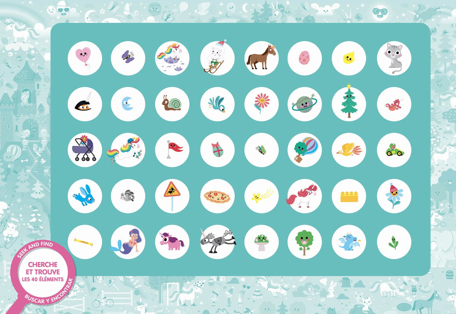 AUZOU - Puzzle cherche & trouve licornes 100 mcx