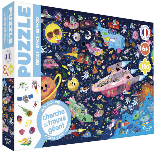 AUZOU - Puzzle  cherche & trouve dans espace 100mcx