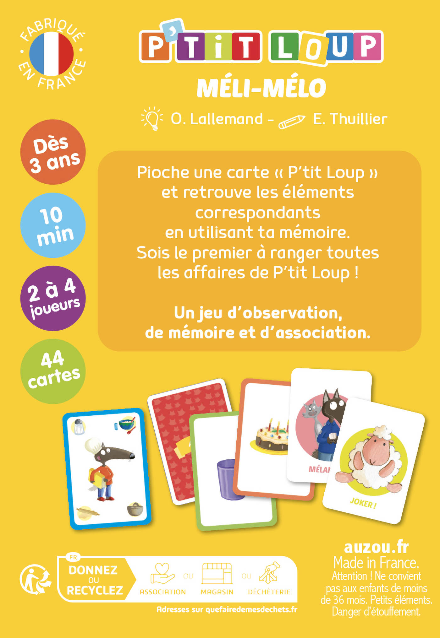 AUZOU - Mon jeu p'tit loup - méli-mélo