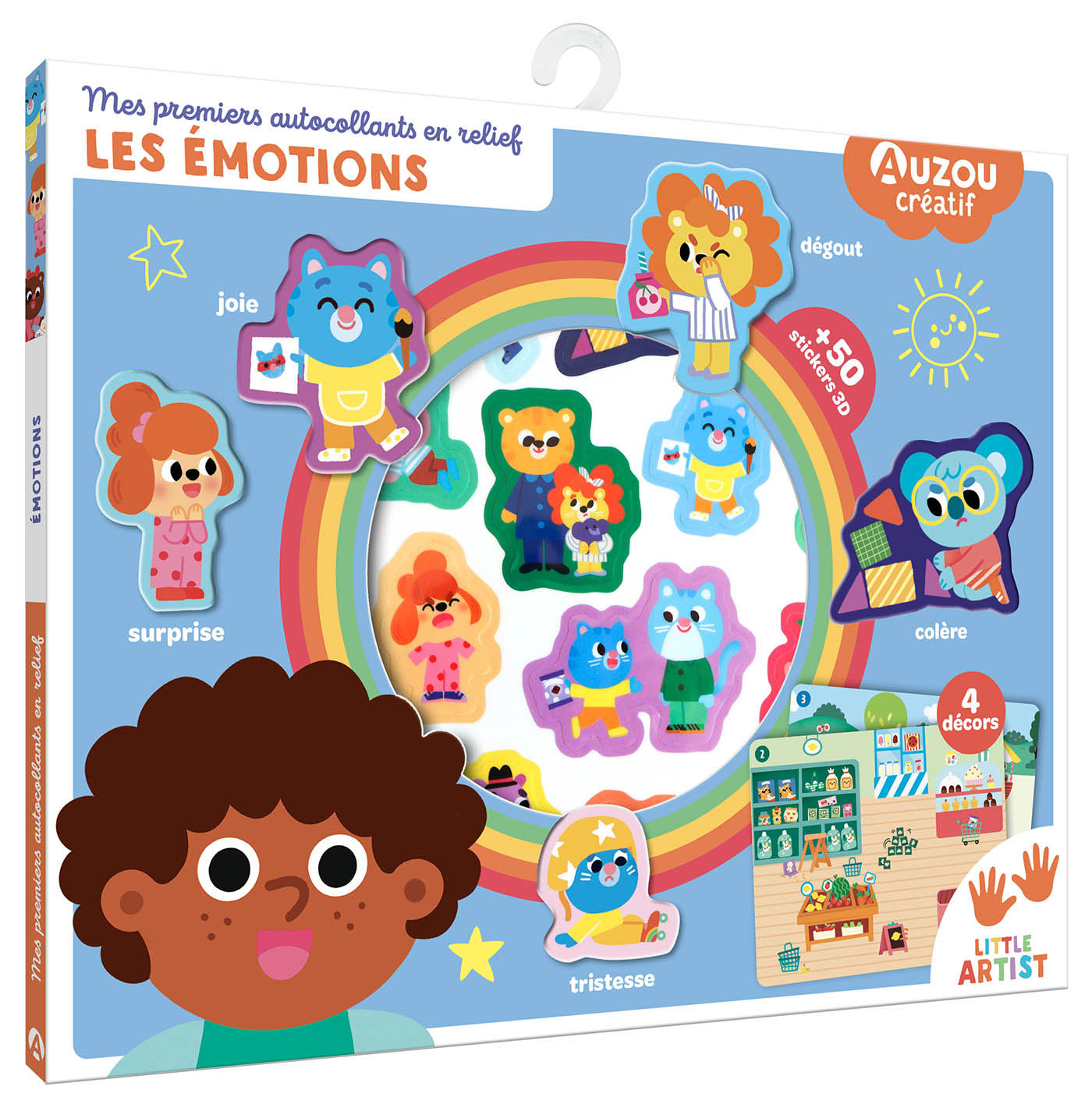 AUZOU -  Pochette Mes premiers autocollants en relief les émotions