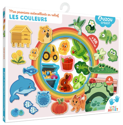 AUZOU - Pochette  Mes premiers autocollants en relief - les couleurs