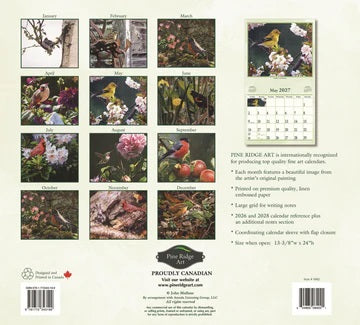 PINE RIDGE ART - CALENDRIER WINGS OF NATURE 2027