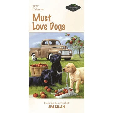 PINE RIDGE ART - CALENDRIER VERTICAL MUST LOVE DOGS 2027