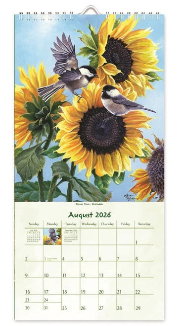 PINE RIDGE ART - CALENDRIER VERTICAL FEATHERED FRIENDS 2026