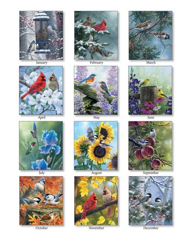PINE RIDGE ART - CALENDRIER VERTICAL FEATHERED FRIENDS 2026