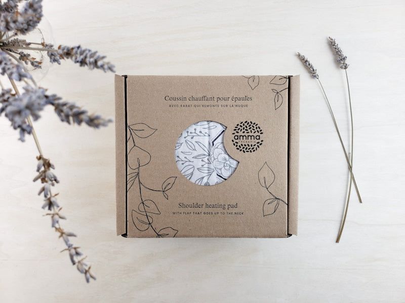 AMMA - COUSSIN CHAUFFANT POUR EPAULE - GEO NOIR/BLANC